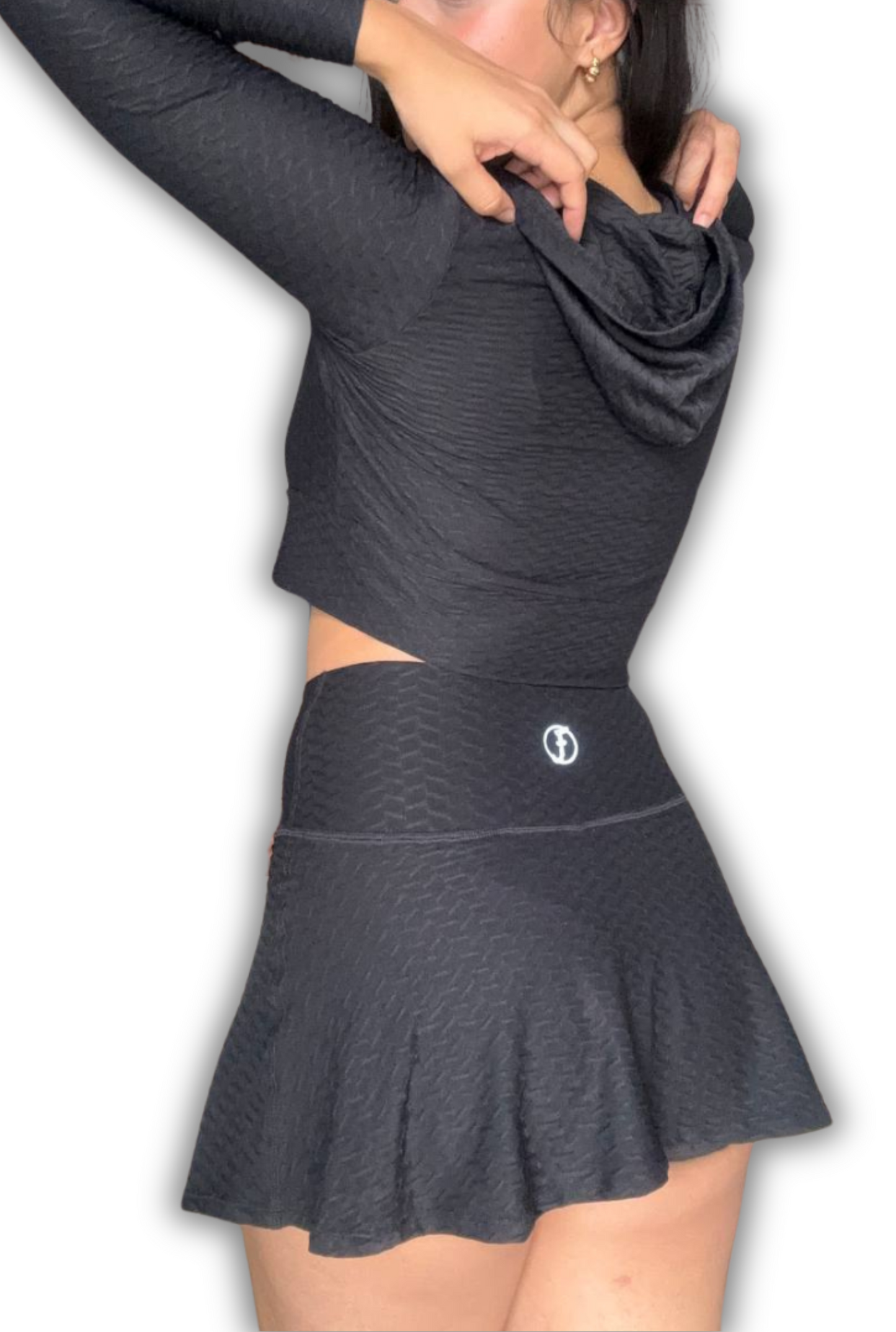 Conjunto Texturizado con Buzo y Falda